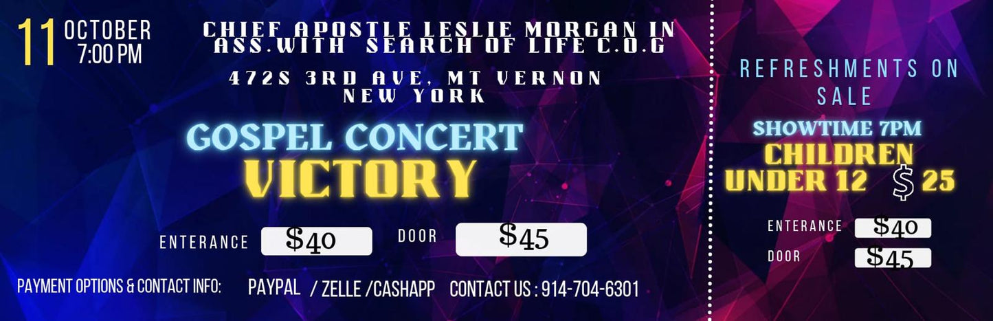 CONCERT TICKETS FOR 11TH OCT