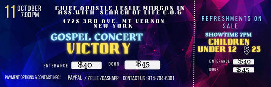 CONCERT TICKETS FOR 11TH OCT