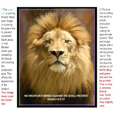 LION HEAD BLANKET image 0